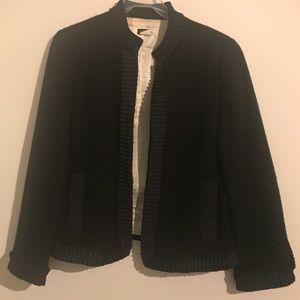 J. Crew Tweed Jacket w/ Pleated Grosgrain Trim